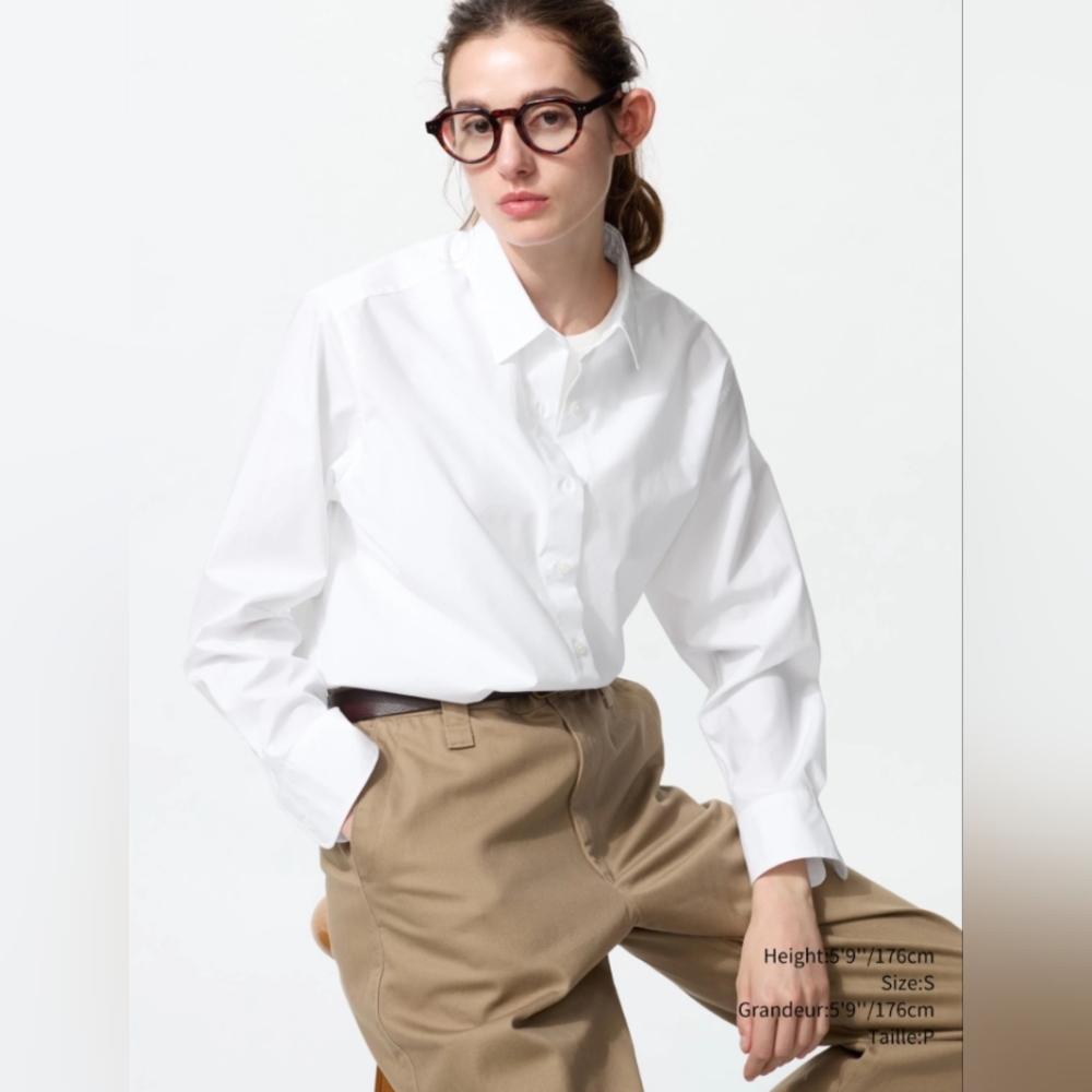 NWT Uniqlo Women's Cotton Long Sleeve Shirt - XS